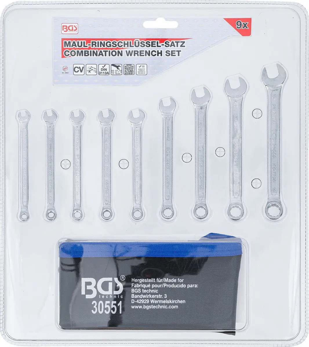 BGS Steekringsleutelset 4-10 mm - 9 delig - afbeelding 6 van 6