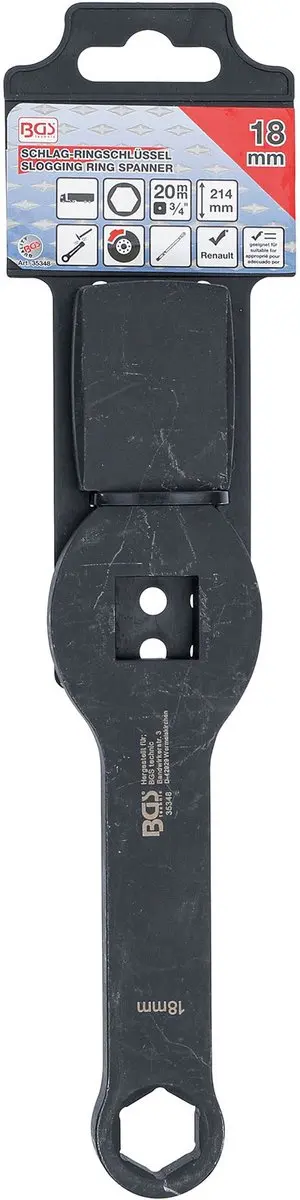 BGS Slagringsleutel Zeskant 18 mm - 2 Slagvlakken - afbeelding 2 van 4