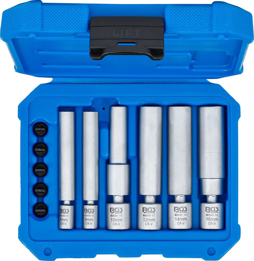 BGS technic Cardan-dopsleutelset voor bougies - 11-delig - afbeelding 5 van 6