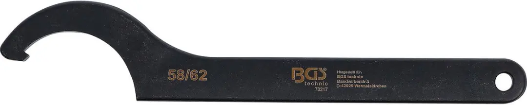 BGS technic 73217 Haaksleutel met neus 58-62mm - Zwart - afbeelding 2 van 2