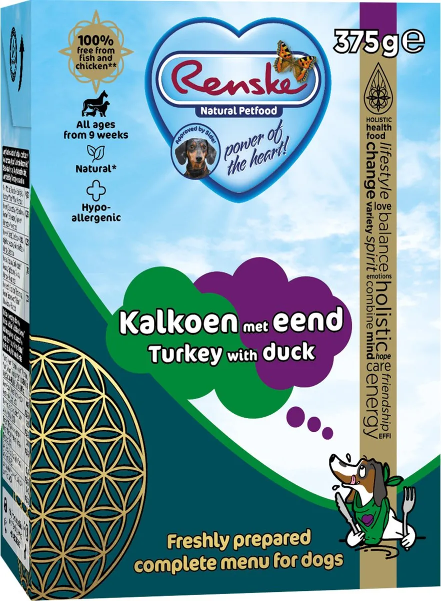 Renske Vers Tetrapack Hondenvoer Kalkoen&Eend 375g