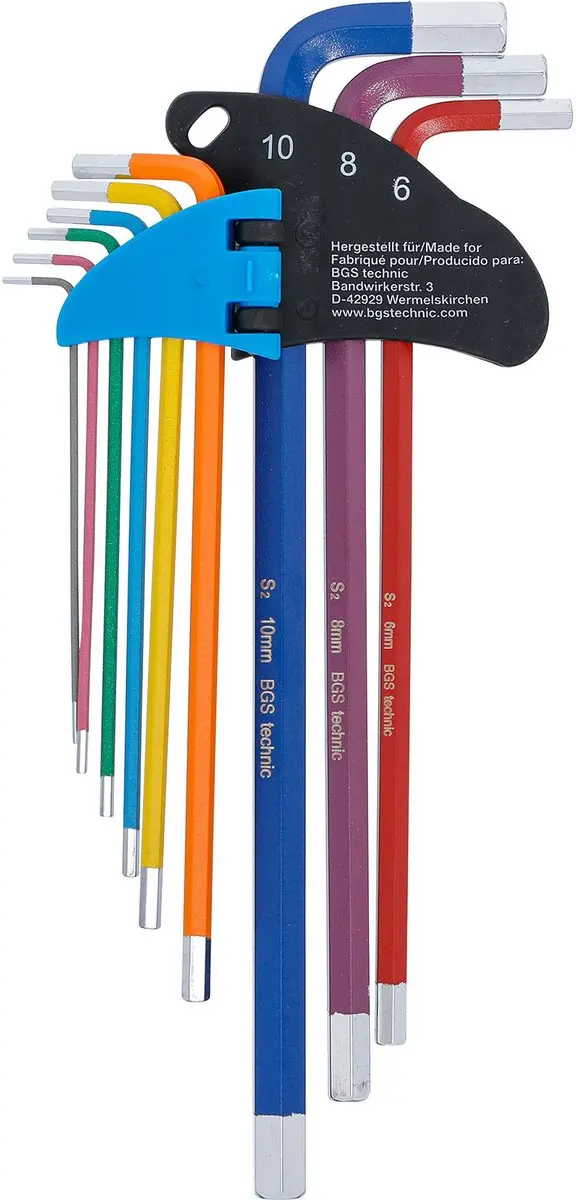 BGS Stiftsleutelset 9 Delig - 1,5-10 mm - Meerkleurig - afbeelding 3 van 4