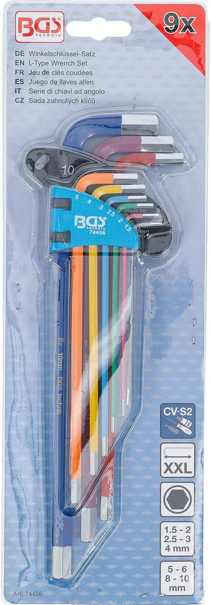 BGS Stiftsleutelset 9 Delig - 1,5-10 mm - Meerkleurig - afbeelding 4 van 4