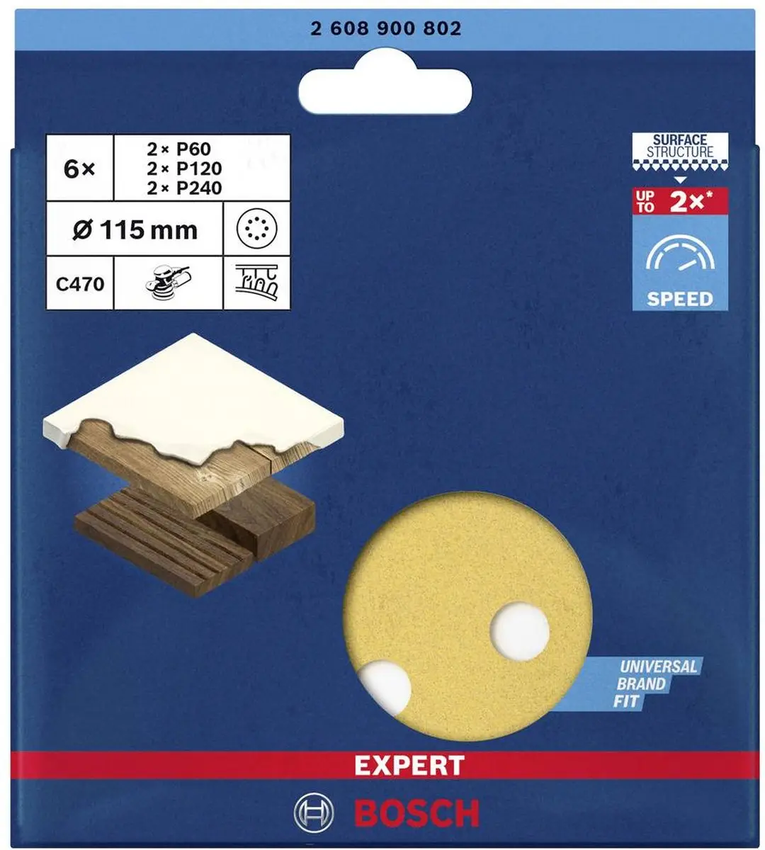 Bosch Professional EXPERT C470 Excenterschuurpapier Ø115mm