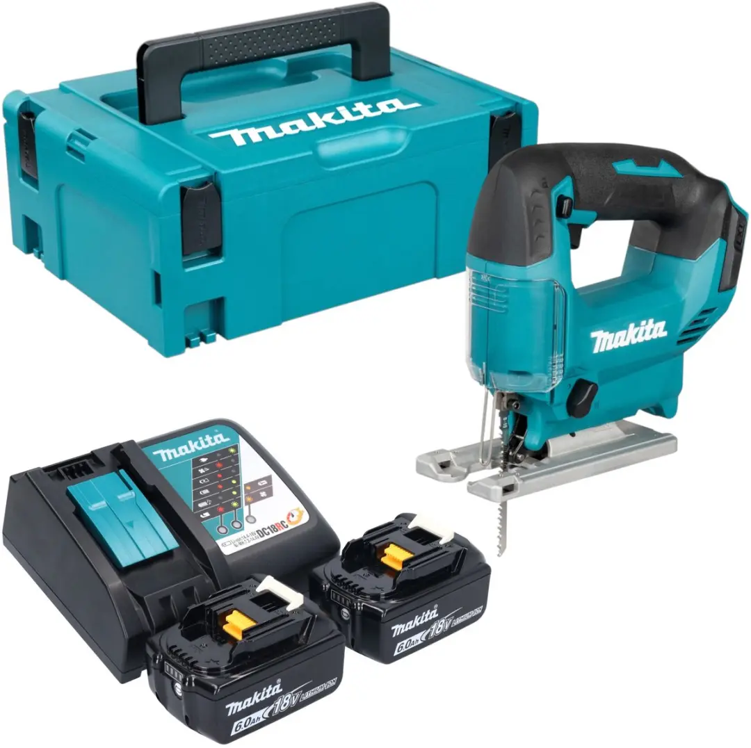 Makita DJV 186 RGJ accu pendelzaag 18 V + 2x accu 6,0 Ah + oplader + Makpac