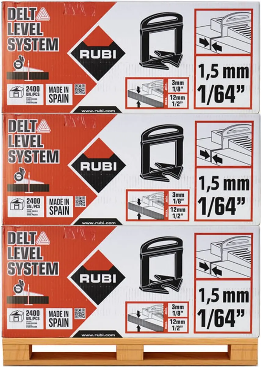 Rubi Levelling Clips 1,5 mm Pallet 38400 Stuks