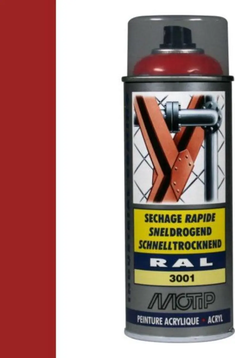 Motip industrial acryllak hoogglans RAL 3001 signaal rood