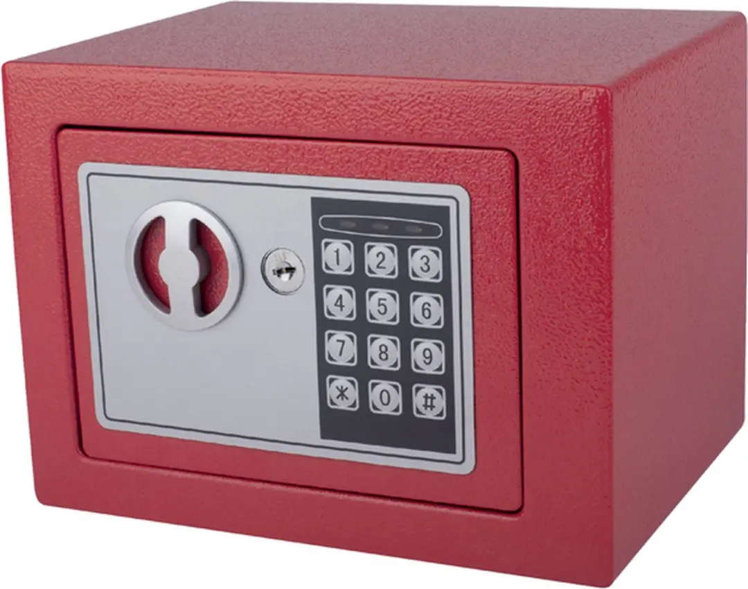 Pavo Mini Elektronische Kluis 230x170x170mm - Rood - afbeelding 4 van 6