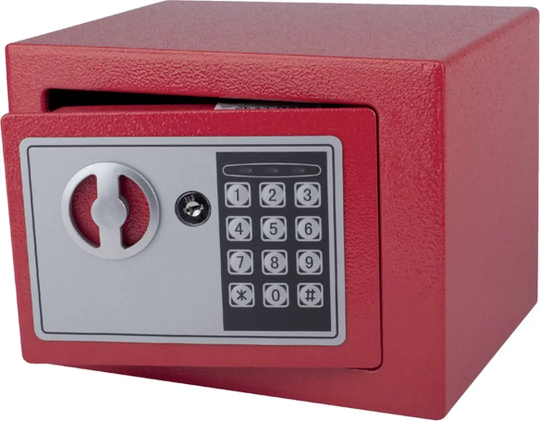 Pavo Mini Elektronische Kluis 230x170x170mm - Rood - afbeelding 2 van 6