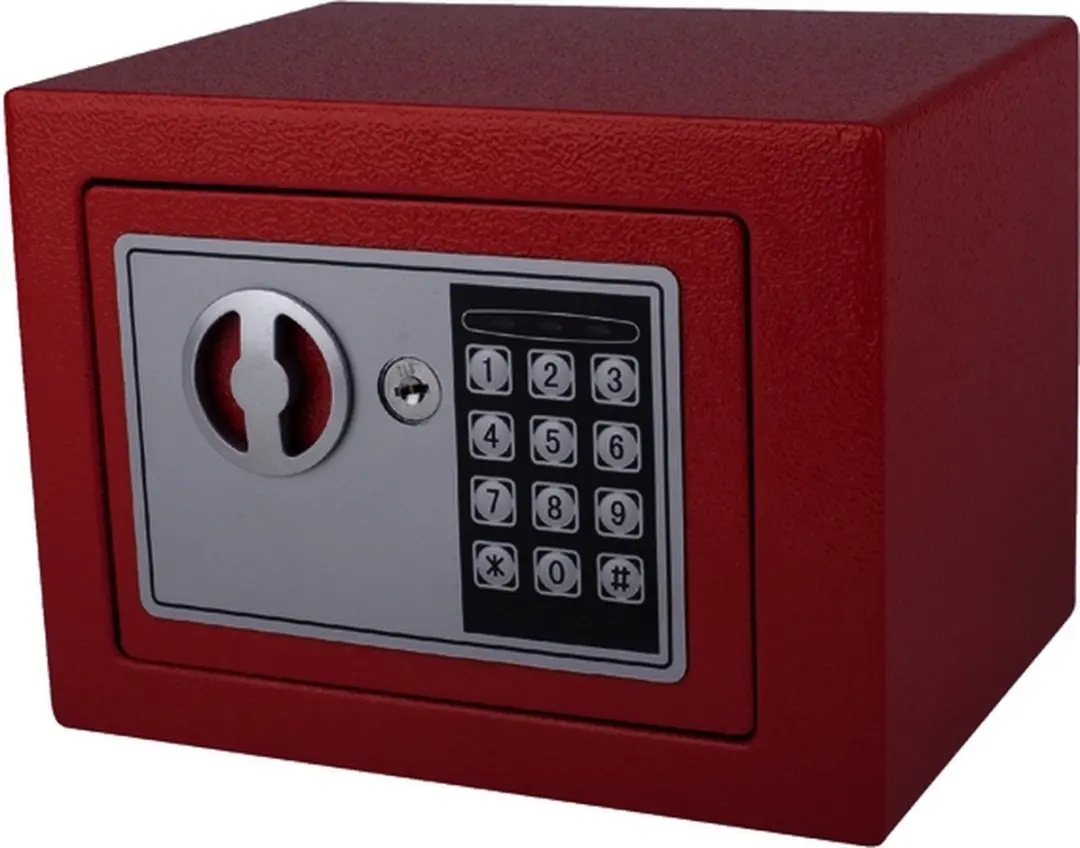 Pavo Mini Elektronische Kluis 230x170x170mm - Rood - afbeelding 5 van 6