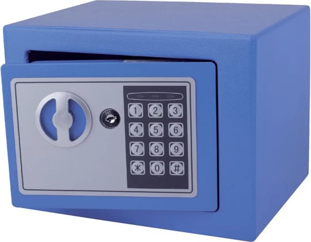Pavo Mini Kluis Elektronisch 230x170x170mm - Blauw - afbeelding 5 van 5