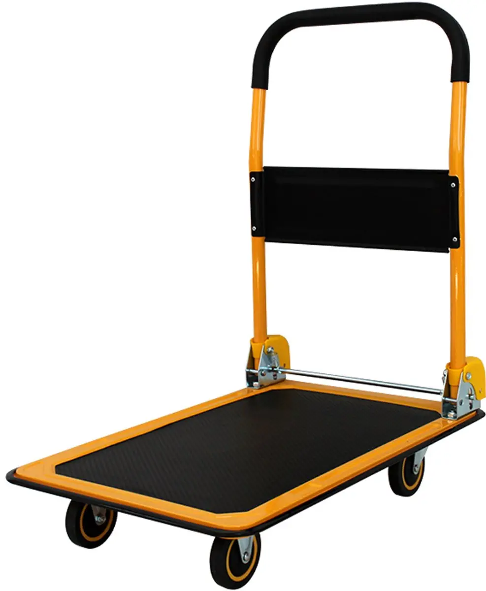 Pavo stalen platformwagen 150 kg draagkracht zwart/oranje