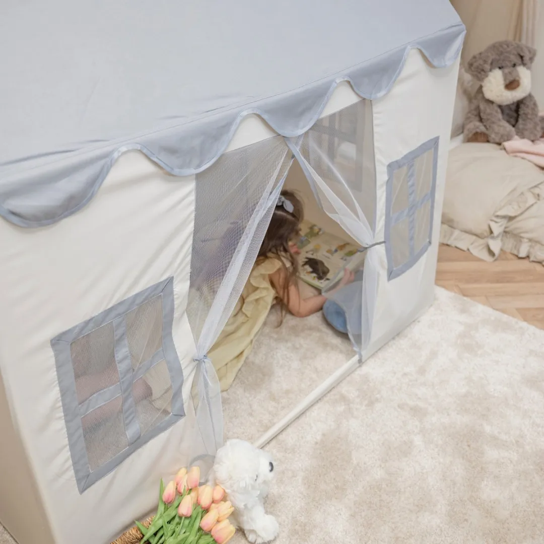 KiddyMoon Kindertent Speelhuisje 300 Ballen - Wit/Grijs/Turquoise/Beige/ Groen/Zalm