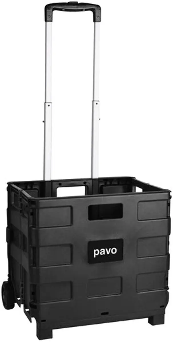 Pavo Opvouwbare Trolley met Krat - 35kg - Zwart - afbeelding 2 van 3