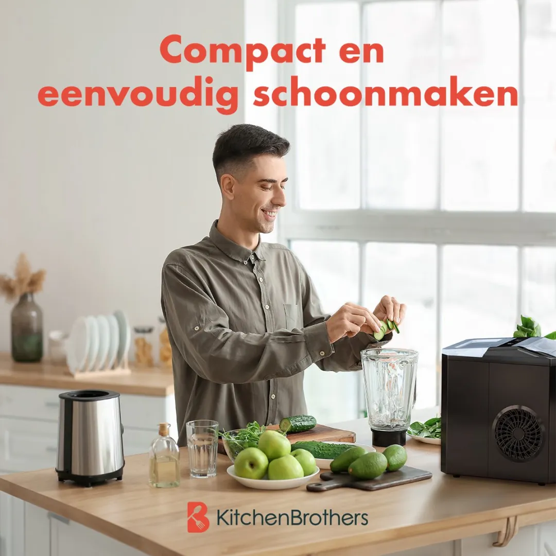 KitchenBrothers KB4040 IJsblokjesmachine 12kg/24u - Zwart