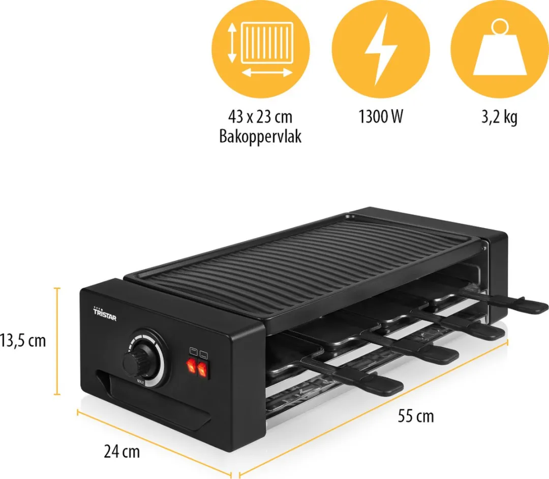 Tristar RA-2736 Gourmetset 1300W - 8 Personen - Zwart - afbeelding 6 van 6