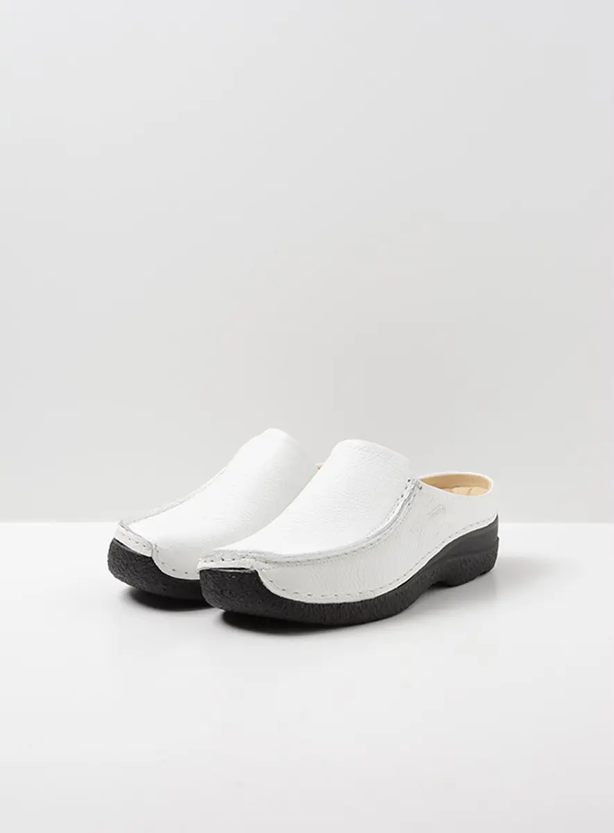 Wolky Seamy Slide - Wit Geprint Leer - afbeelding 6 van 6