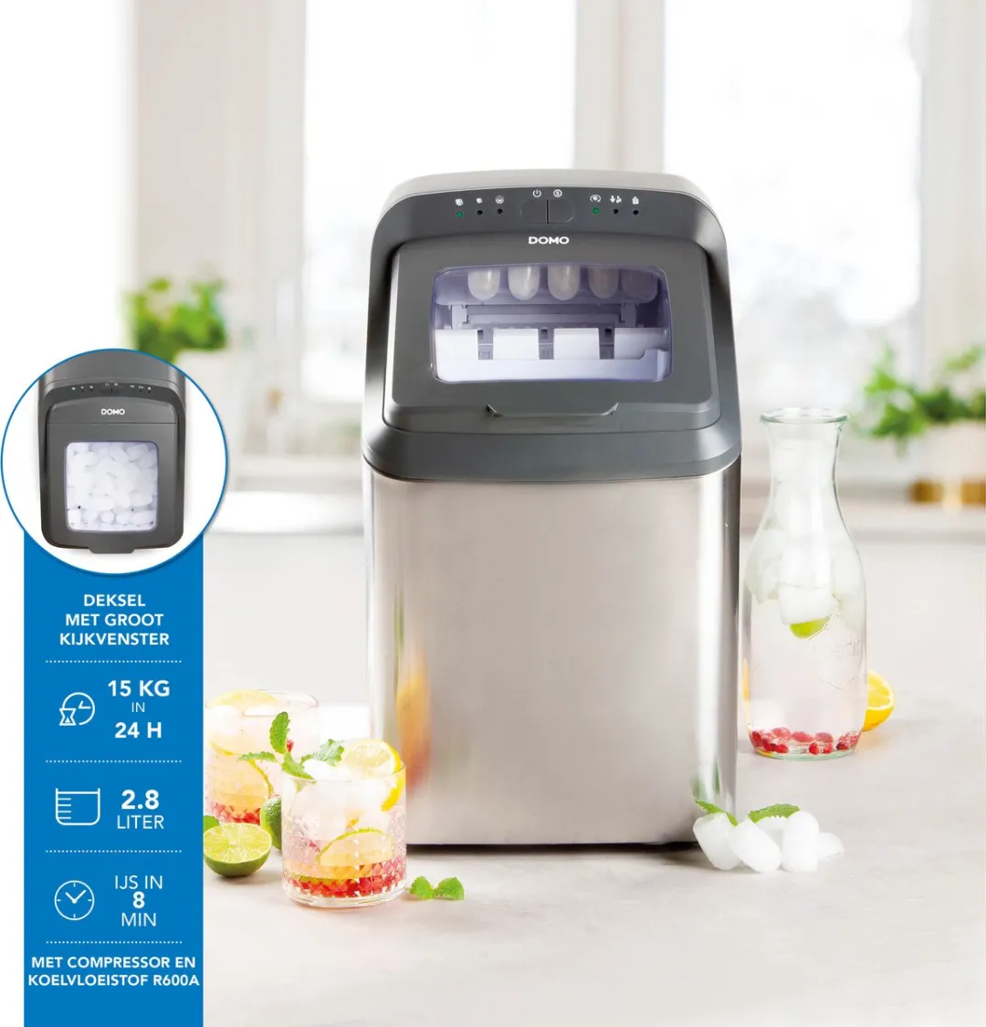 Domo DO9247IB IJsblokjesmaker - 15kg/24u - 2,8L