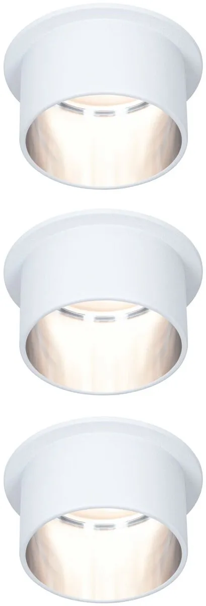 Paulmann LED-inbouwlamp Coin Basisset 3x6W 470lm 2700K - IP44 - Wit mat