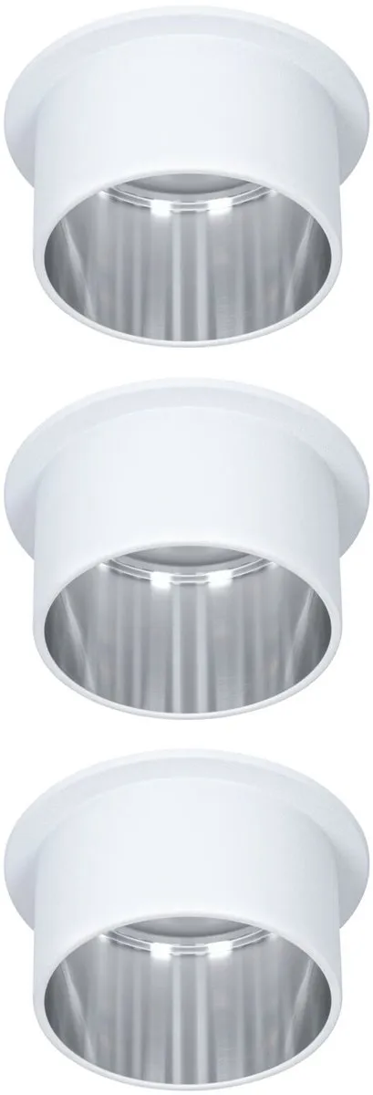 Paulmann LED-inbouwlamp Coin Basisset 3x6W 470lm 2700K - IP44 - Wit mat