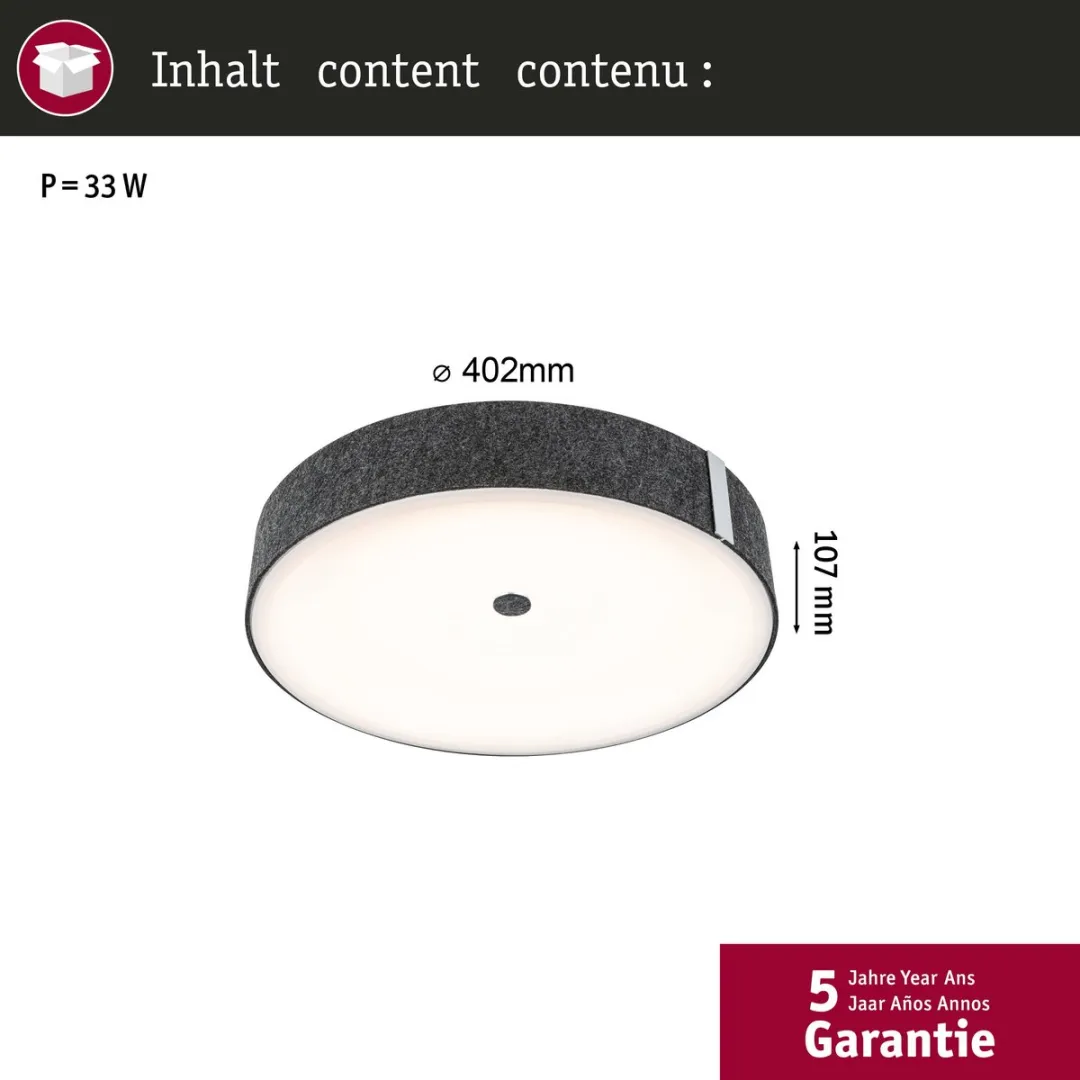 Paulmann Malika LED Plafondlamp Zigbee 3.0 - 2500lm Antraciet - afbeelding 6 van 6