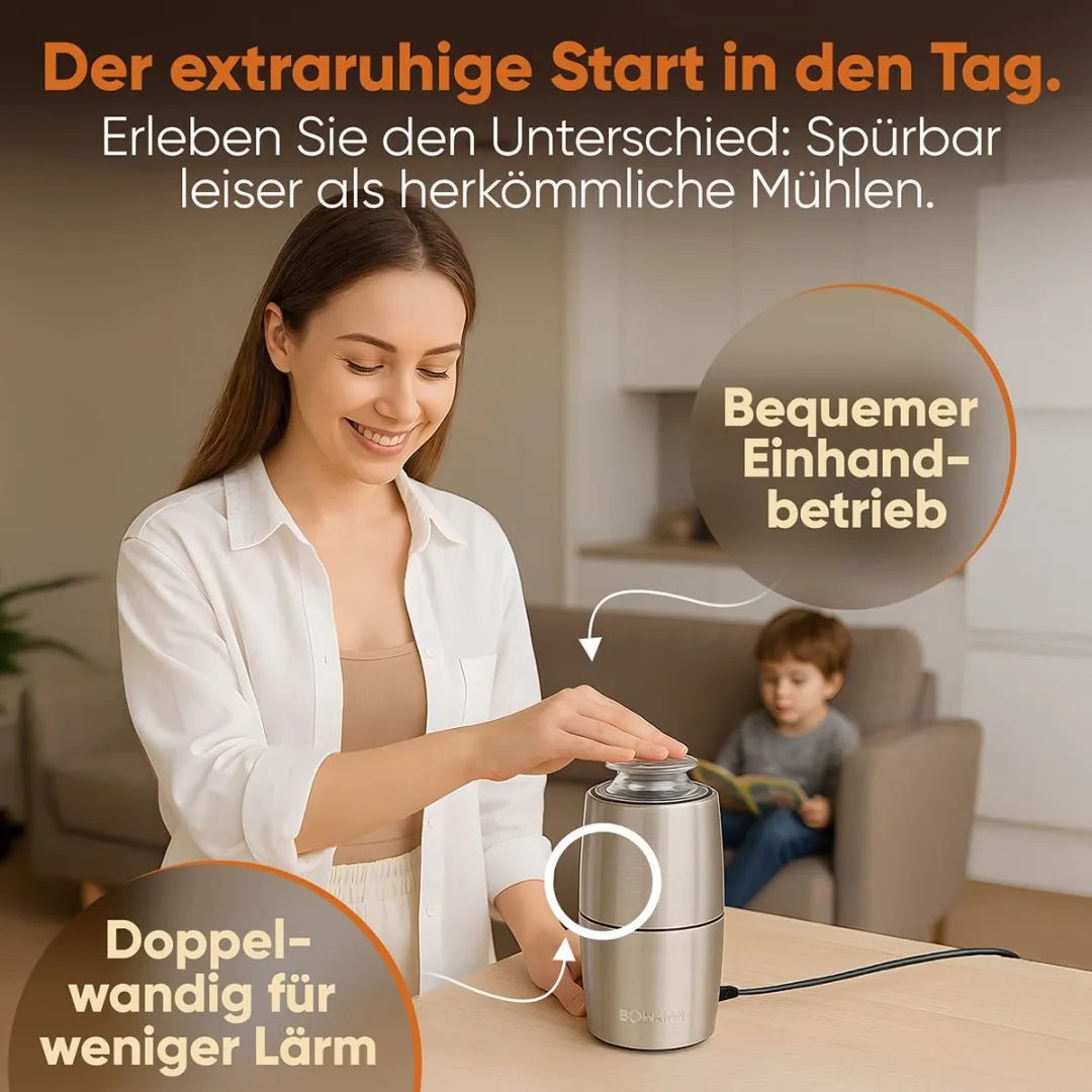 Bomann KSW 6089 Elektrisch Koffiemolen 150W - 60g RVS