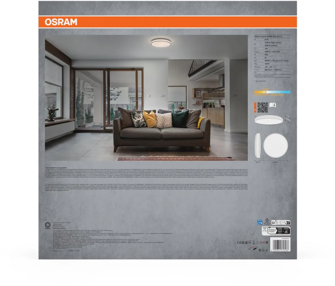 Osram Orbis Caleb LED Plafondlamp 490mm 36W - Zilver