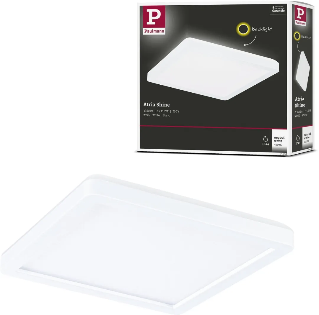 Paulmann Atria Shine LED-paneel 11,2W 900lm 4000K Wit