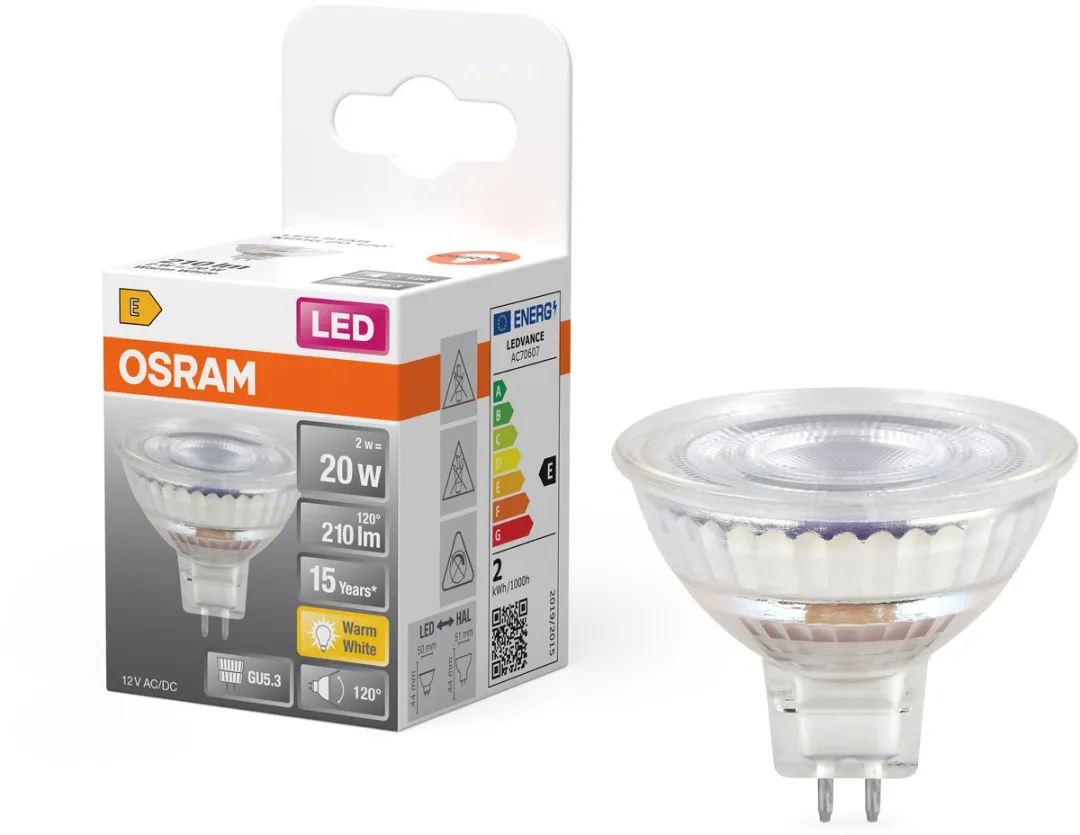 Osram LED Spotlamp Star MR16 2W 827 - 2700K Warm Wit - GU5.3