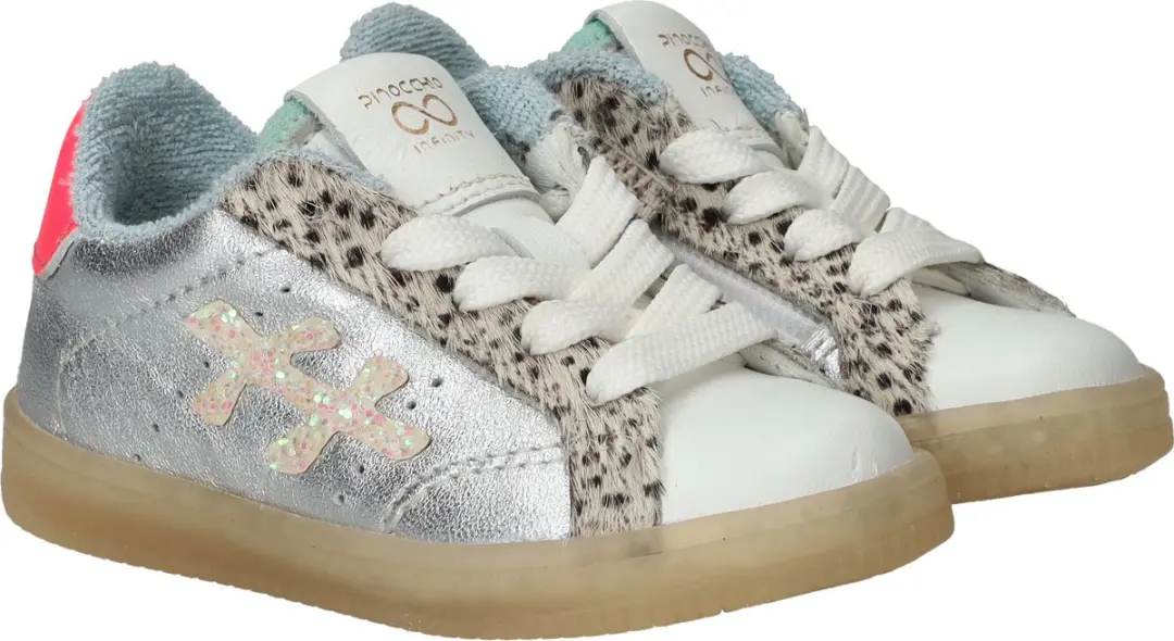 Pinocchio Sneakers Meisjes Zilver - afbeelding 2 van 6