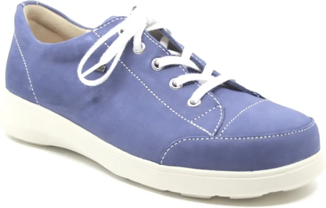 Finn Comfort, FATAGA, 02866-007356, Blauwe lichtgewicht sneakers wijdte H