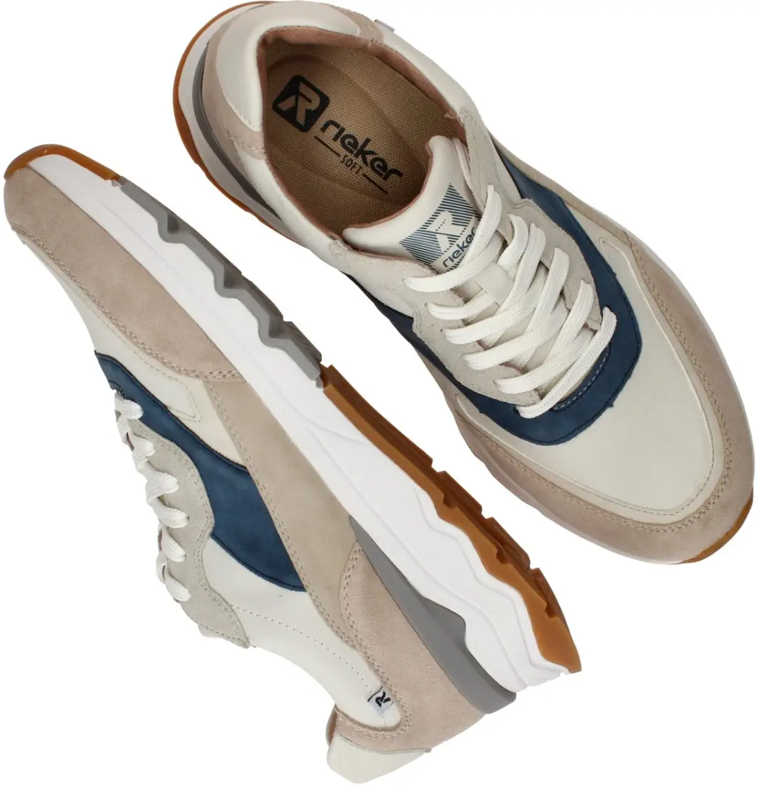 Rieker Sneakers Beige Suede - Maat 44 - afbeelding 3 van 6