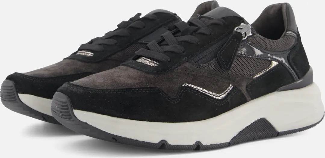 Gabor Rollingsoft Sneakers Zwart Suede