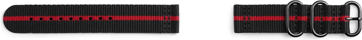 Samsung Nylon Bandje Gear Sport - Medium - Zwart/Rood