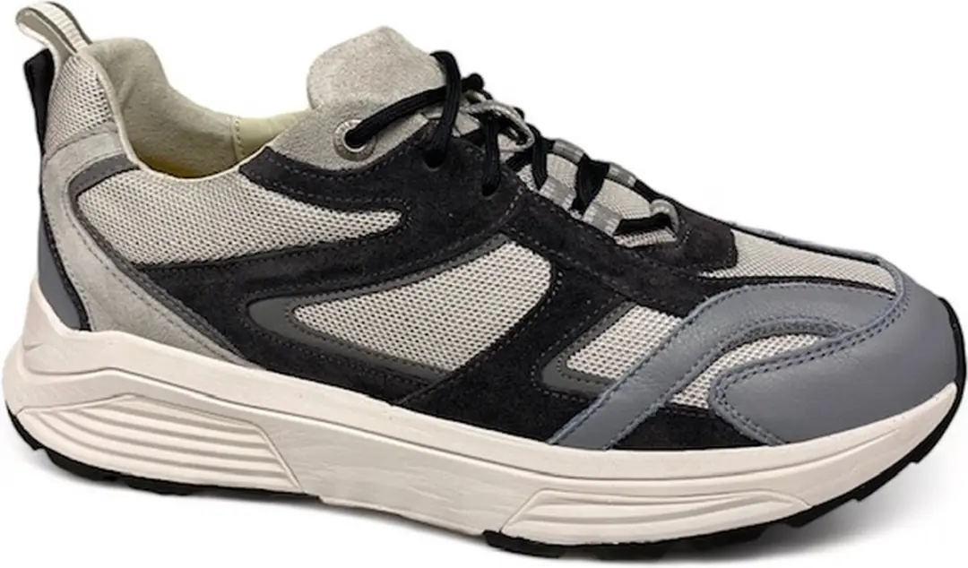 Xsensible 33202.5 894 H Brooklyn Ice Grey Combi-sneaker stretchwalker-veterschoe