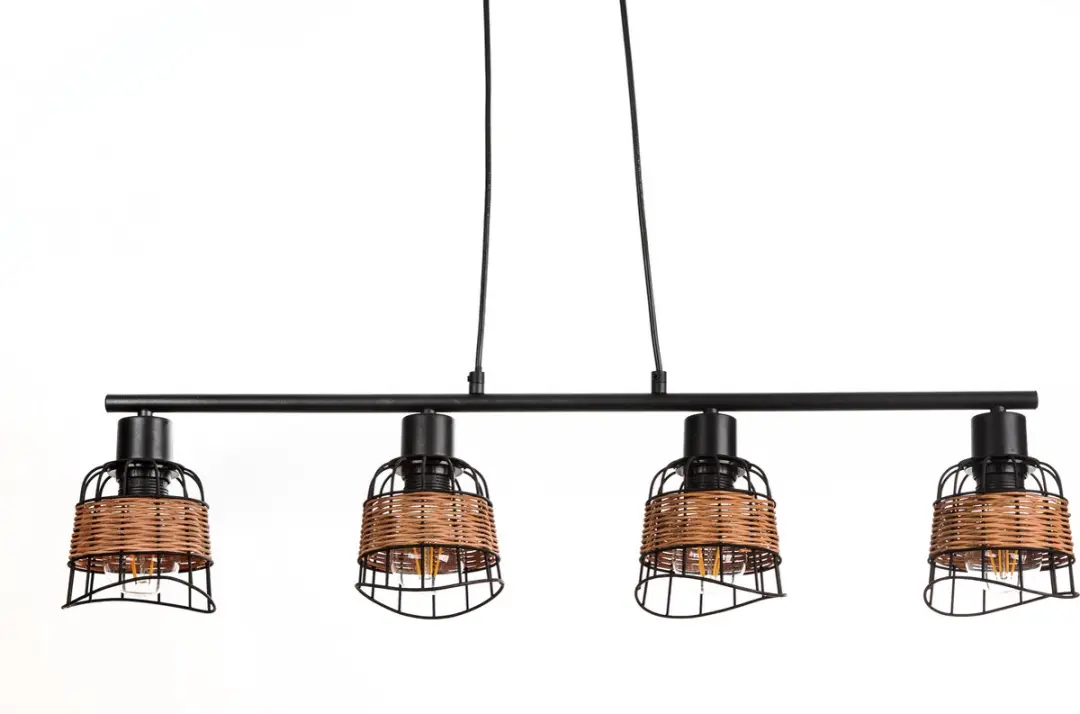 Globo Esra Hanglamp - 4 Lichtpunten - E27 - Bruin - afbeelding 3 van 6