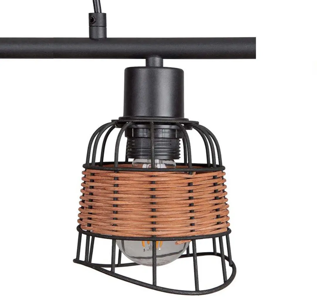 Globo Esra Hanglamp - 4 Lichtpunten - E27 - Bruin - afbeelding 4 van 6