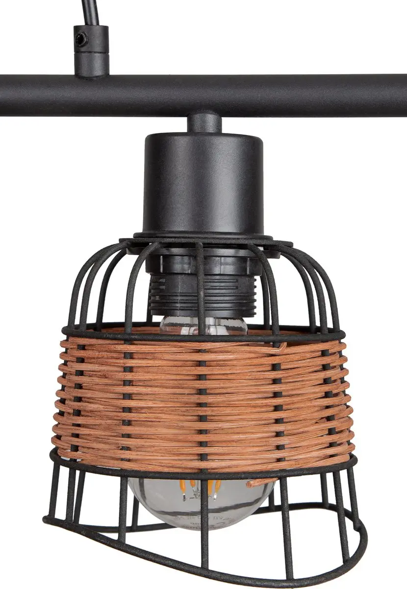 Globo Esra Hanglamp - 4 Lichtpunten - E27 - Bruin - afbeelding 5 van 6