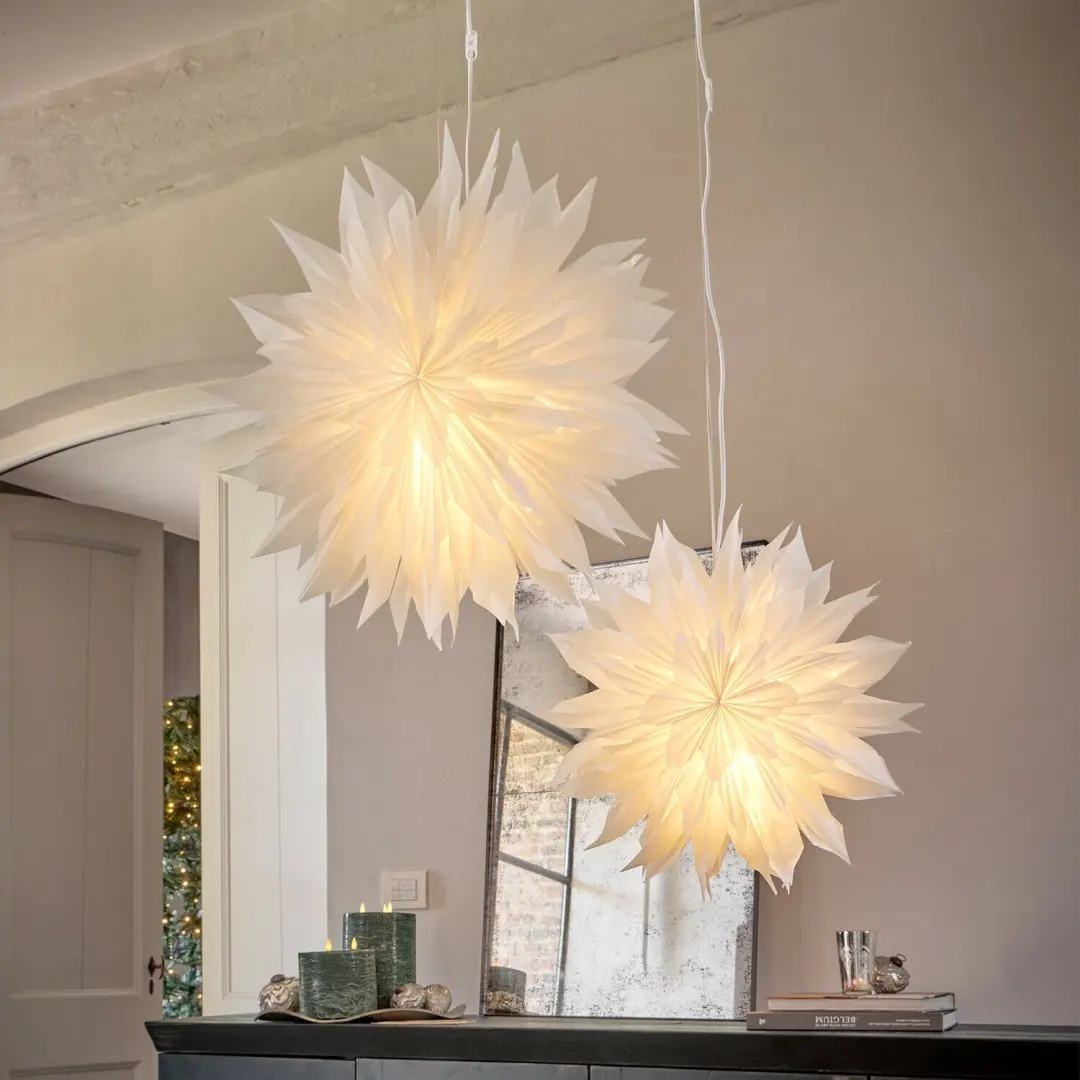 Loberon Ylmera Papieren Ster - Warm Wit Licht - Crème - afbeelding 3 van 6