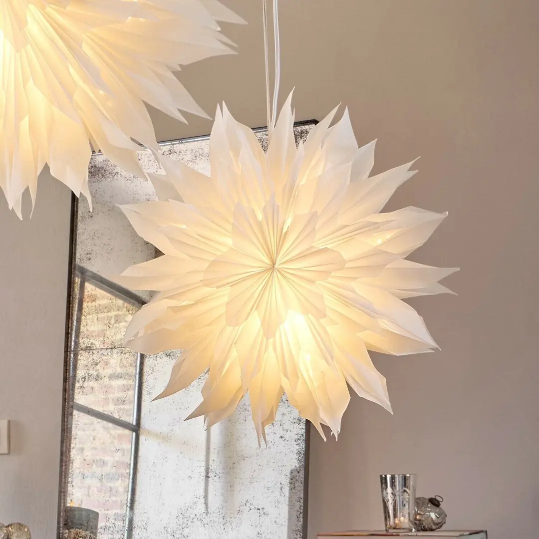 Loberon Ylmera Papieren Ster - Warm Wit Licht - Crème - afbeelding 6 van 6