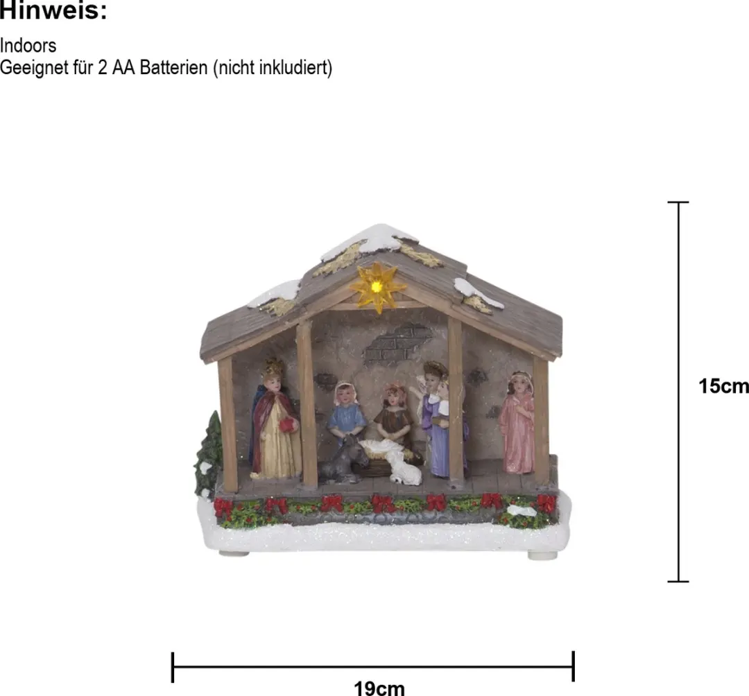 Star Trading LED Kerststal Nativity - 19cm - Multi - afbeelding 3 van 5