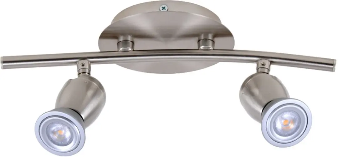 Plafondlamp Spotlight Woonkamerlamp, 2 vlammen Spots beweegbaar, mat chroom, 2x