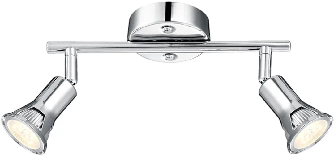 LED plafondspot Plafondlamp Metalen kap Gestanst chroom L 25 cm Woonkamer