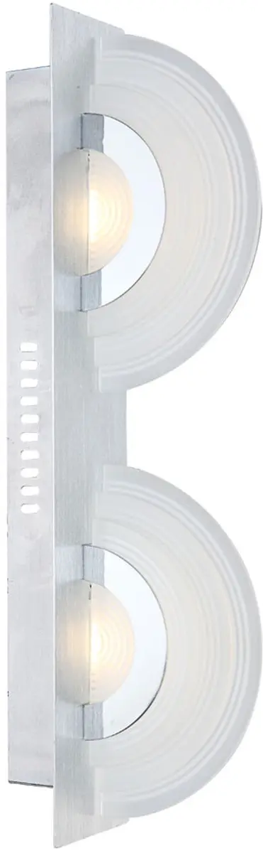 Wandlamp Ganglamp Traplamp Slaapkamerlamp, 2 vlammen, gesatineerd glas chroom, L