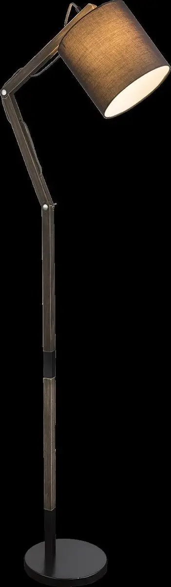 Globo - vloerlamp - Mattis - zwart - metaal - leeslamp - E27 - 21512S