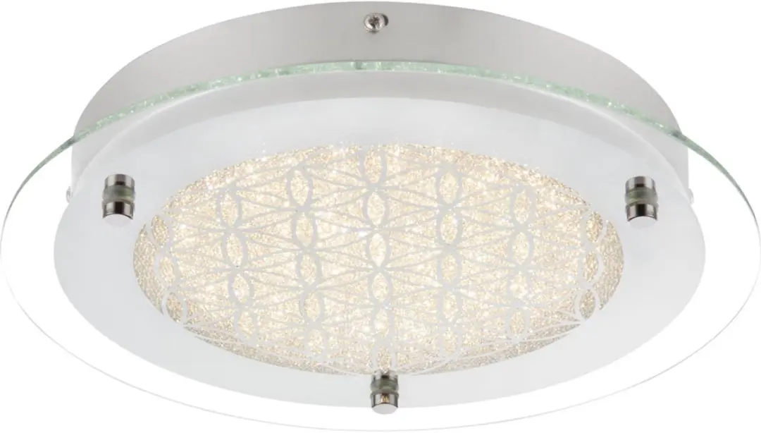 LED plafondlamp Plafondlamp Chroom spiegelrand kristal design 28 cm Woonkamer Sl