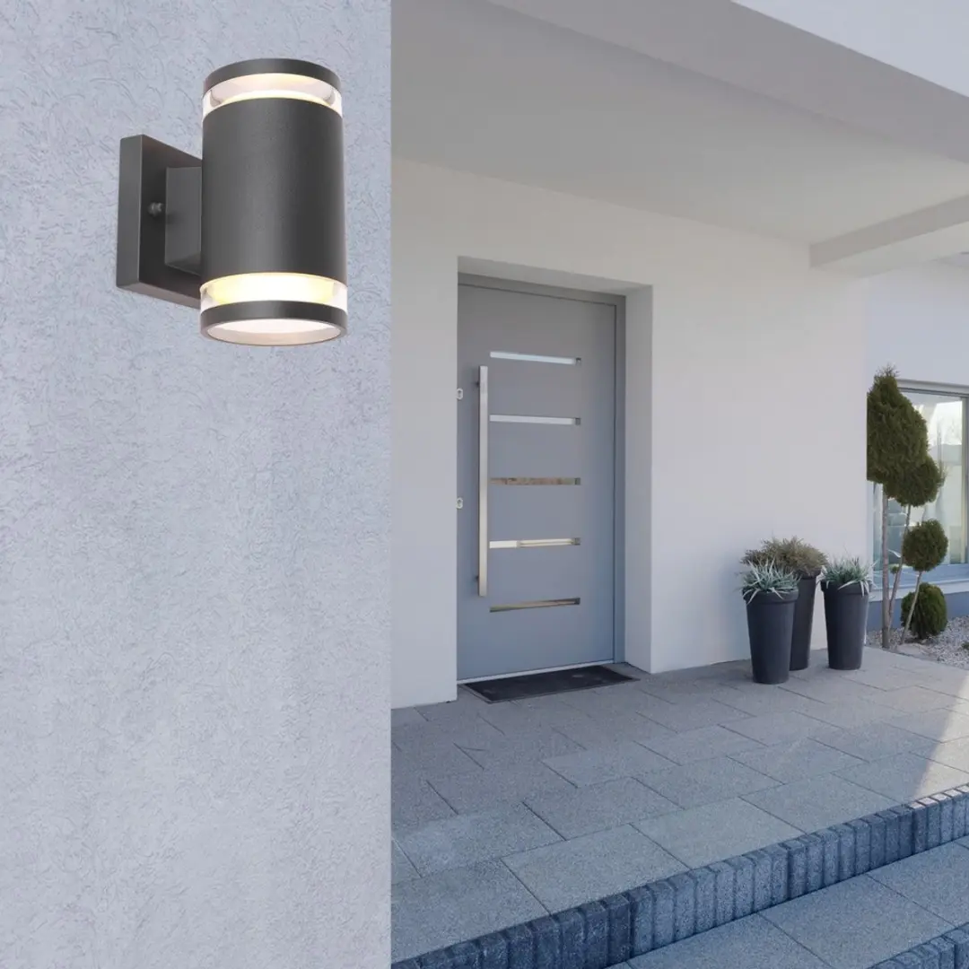 Globo Moderne wandlamp Alcala antraciet
