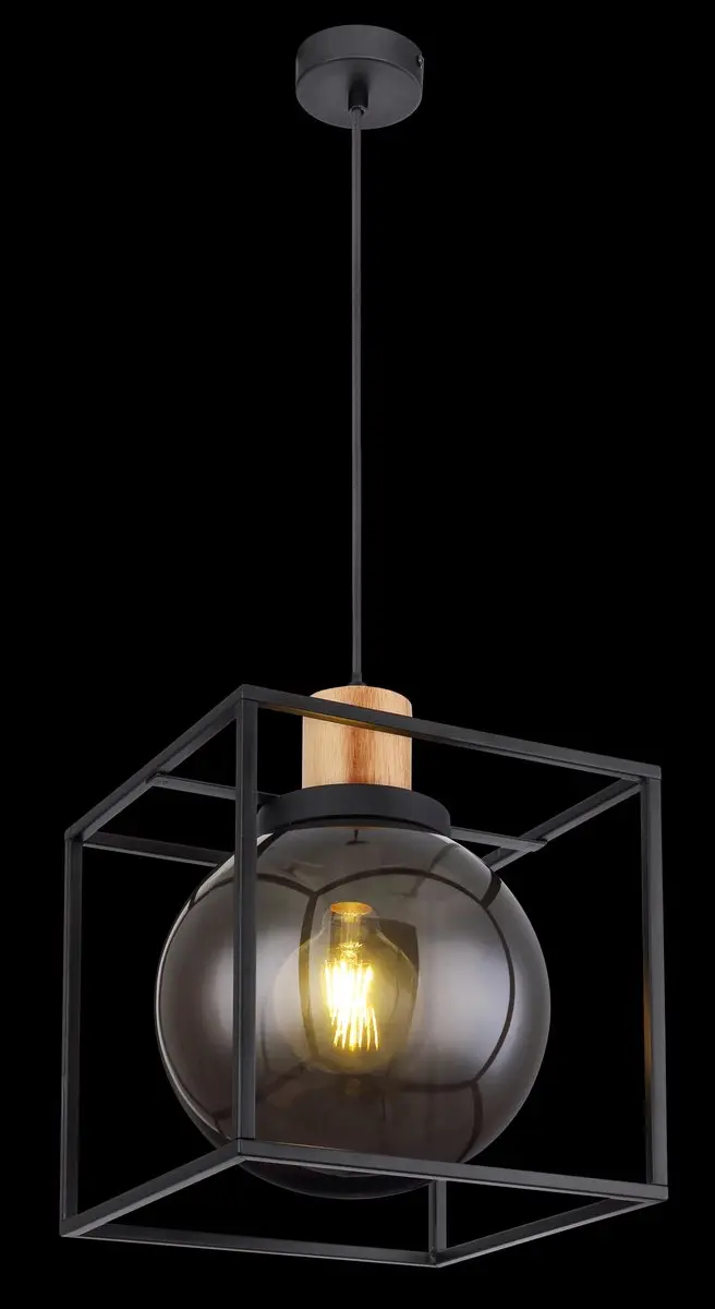 Globo Hilko 33815H Hanglamp - E27 - Zwart - afbeelding 4 van 6