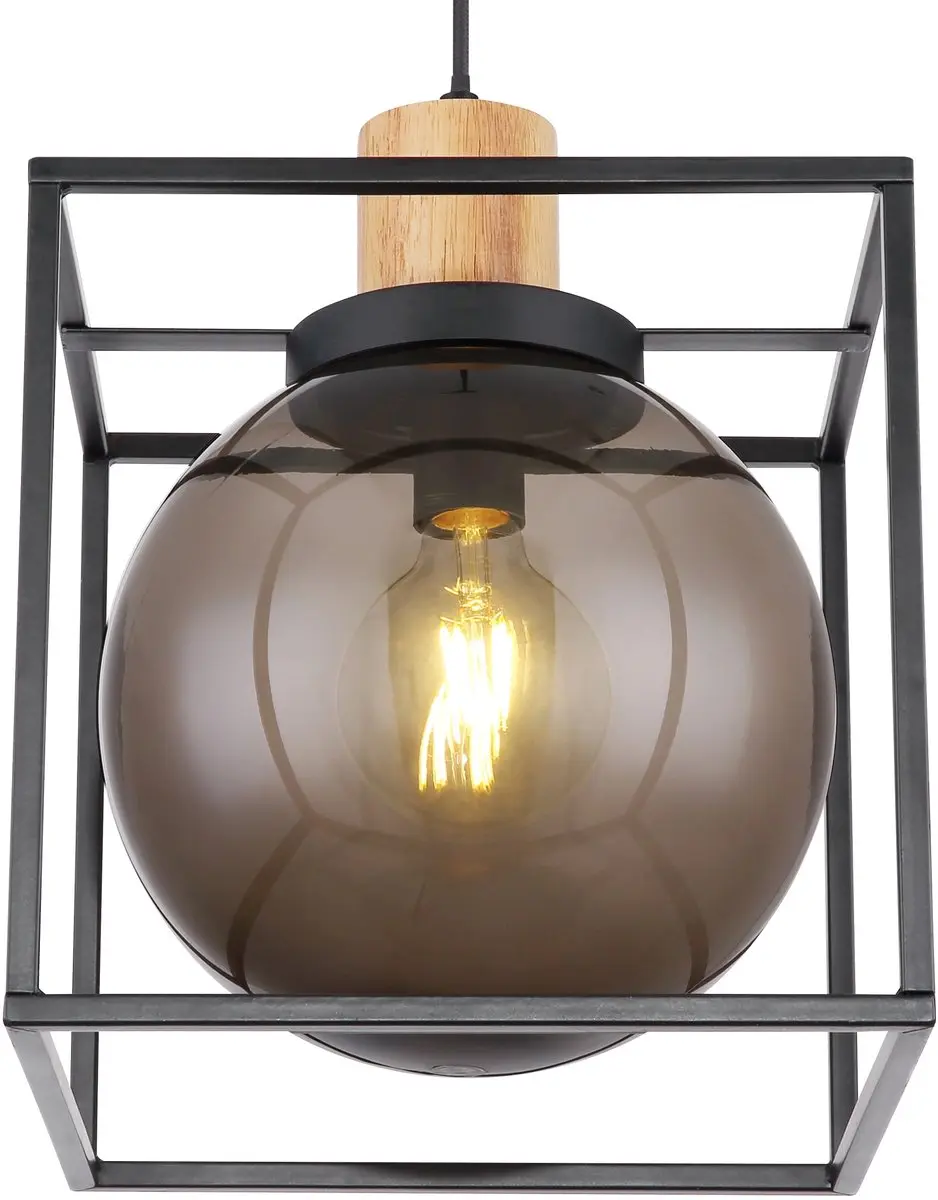 Globo Hilko 33815H Hanglamp - E27 - Zwart - afbeelding 2 van 6