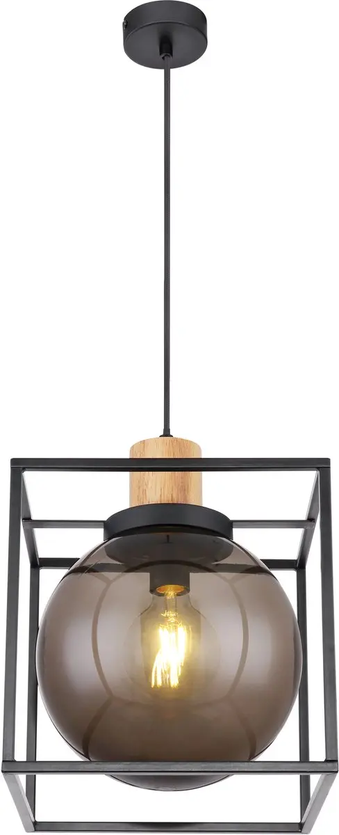 Globo Hilko 33815H Hanglamp - E27 - Zwart - afbeelding 3 van 6